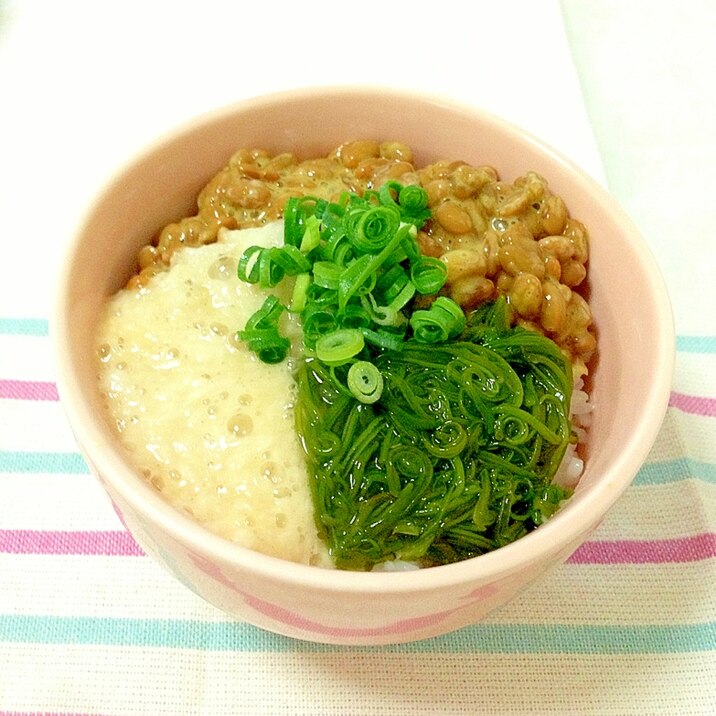 簡単＆栄養満点☆夏のネバネバ3色丼